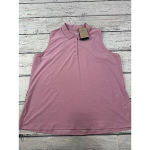 Nike Women's Dri-Fit Golf Polo, Size XL,Pink, Sleeveless, Slim Fit FQ1572-699
